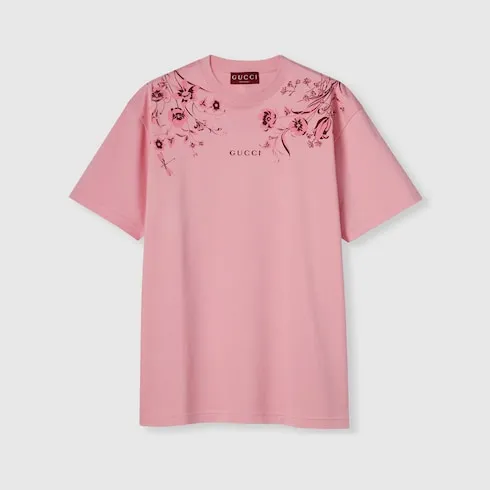 Soft Cotton Jersey T-Shirt With Print