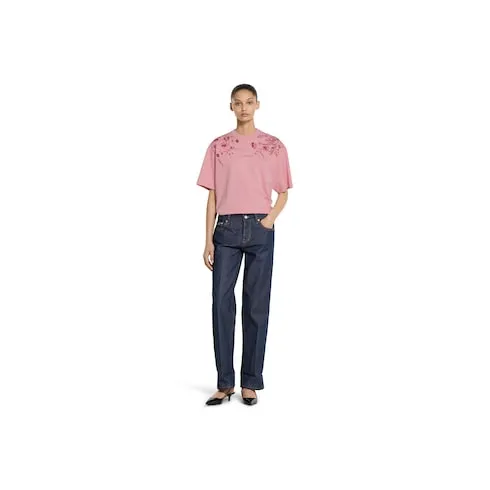 Soft Cotton Jersey T-Shirt With Print