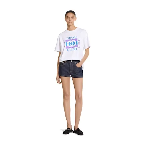Cotton Jersey T-Shirt With Print