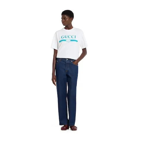 Soft Cotton Jersey T-Shirt With Print