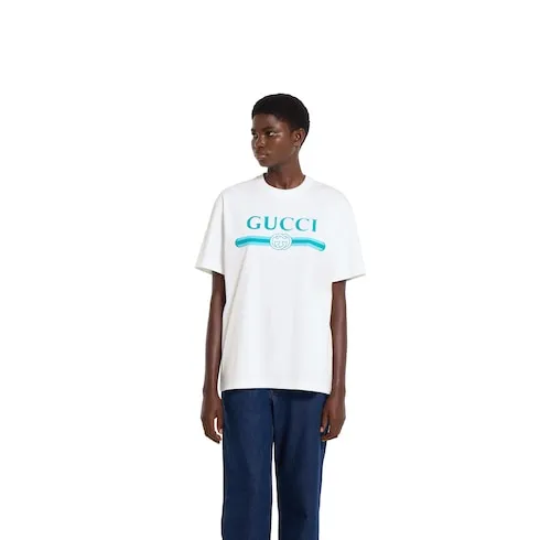 Soft Cotton Jersey T-Shirt With Print