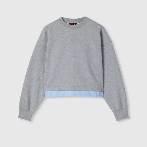 Cotton Jersey Sweatshirt With Embroidery