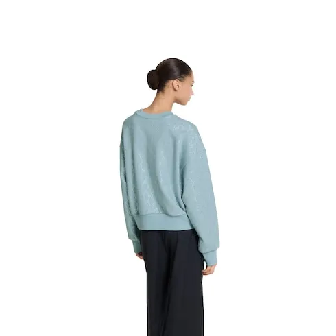 Cotton Jersey Sweatshirt With Crystals
