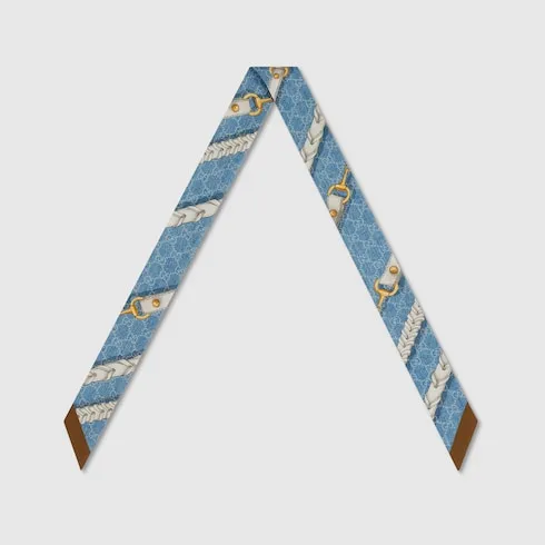 Printed Gg Silk Twill Ribbon