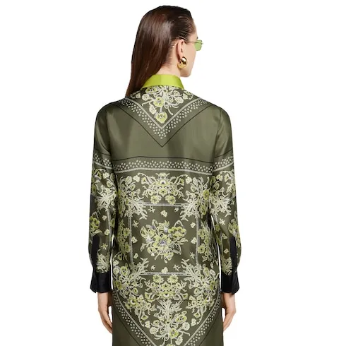 Printed Silk Twill Shirt