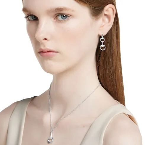 Gucci Horsebit 18K Drop Diamond Earrings