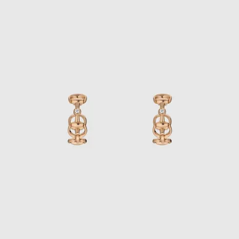 Gucci Horsebit Diamond 18K Hoop Earrings