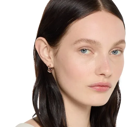 Gucci Horsebit Diamond 18K Hoop Earrings
