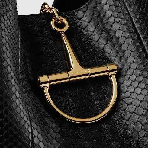 Gucci Softbit Python Maxi Shoulder Bag