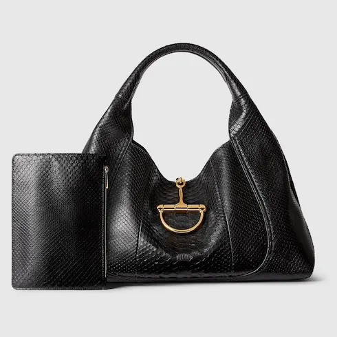 Gucci Softbit Python Maxi Shoulder Bag