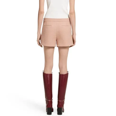Textured Wool Tweed Shorts