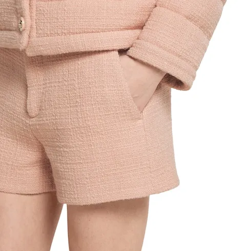 Textured Wool Tweed Shorts