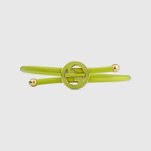 Bracelet With Enamel Round Interlocking G
