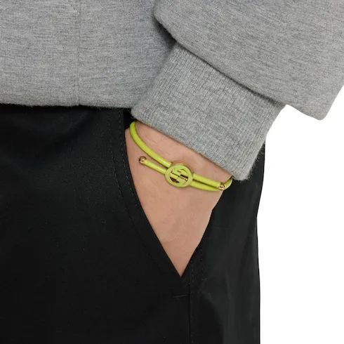 Bracelet With Enamel Round Interlocking G