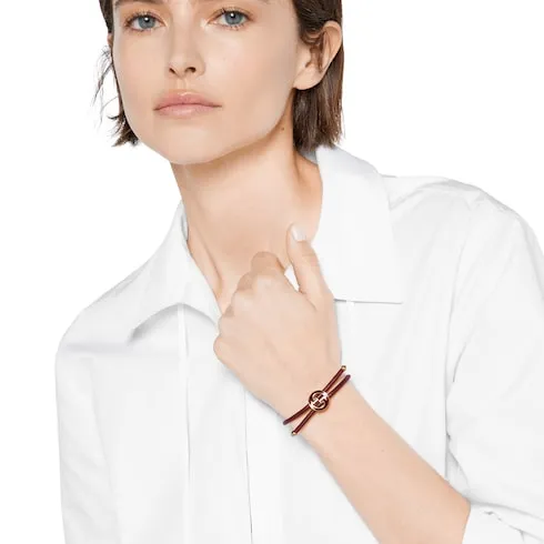 Bracelet With Enamel Round Interlocking G