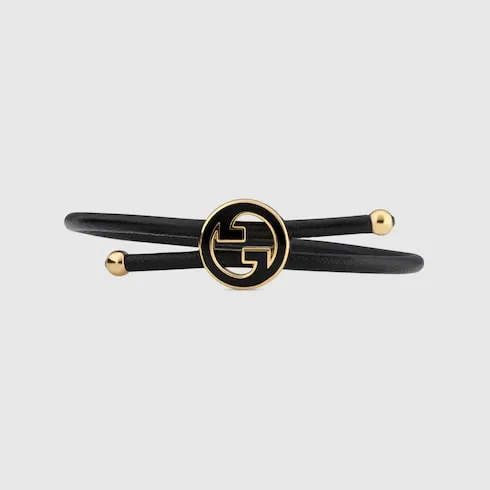 Bracelet With Enamel Round Interlocking G