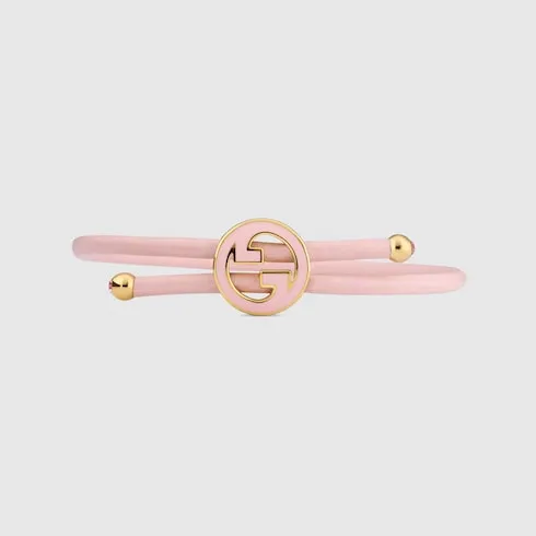 Bracelet With Enamel Round Interlocking G
