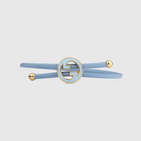 Bracelet With Enamel Round Interlocking G