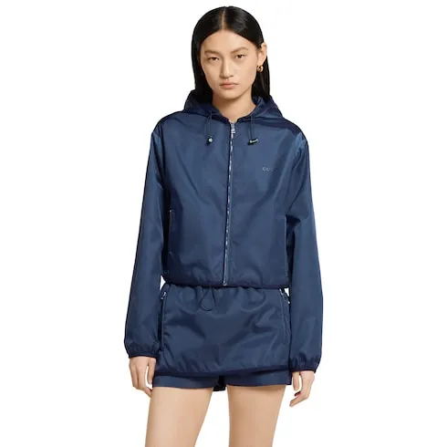 Gabardine Jacket With Metal Logo