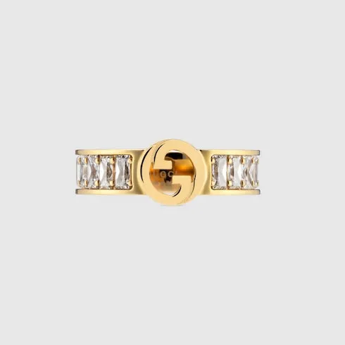 Gucci Blondie Wide Crystal Ring