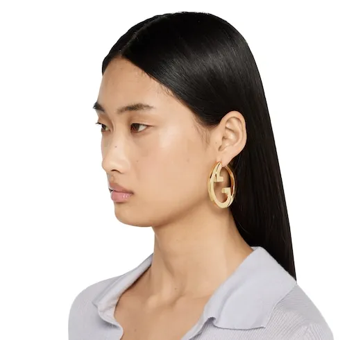 Gucci Blondie Cut-Out Hoop Earrings