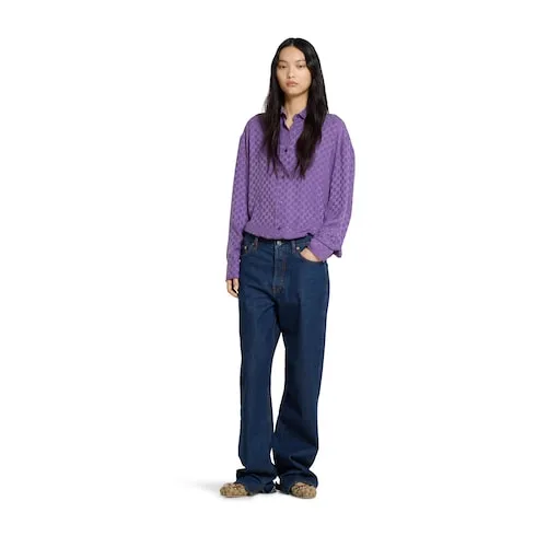 Gg Silk Jacquard Oversize Shirt