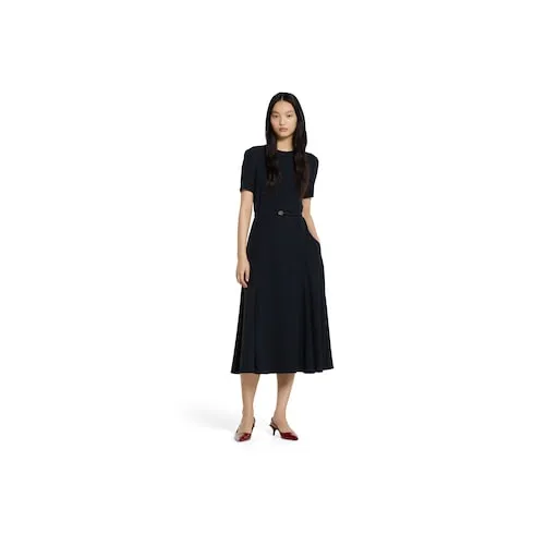 Satin Dress With Double G Belt