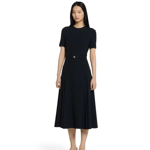 Satin Dress With Double G Belt