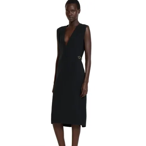 Satin Dress With Horsebit