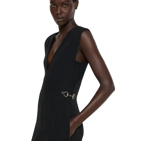 Satin Dress With Horsebit