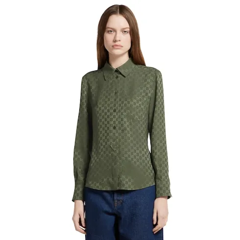 Gg Silk Jacquard Shirt