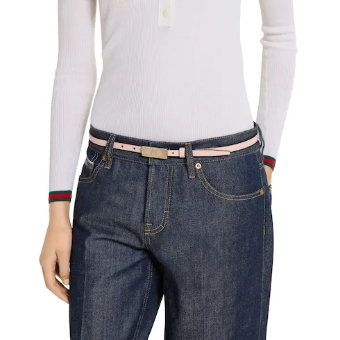 Thin Belt With Plaque Buckle