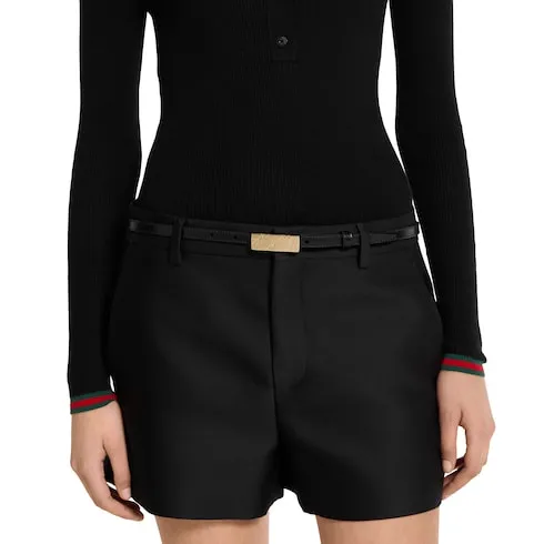 Thin Belt With Plaque Buckle