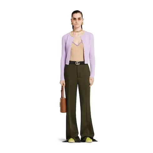 Wool Mohair Pants With Logo