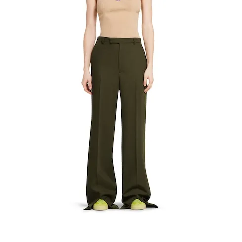 Wool Mohair Pants With Logo