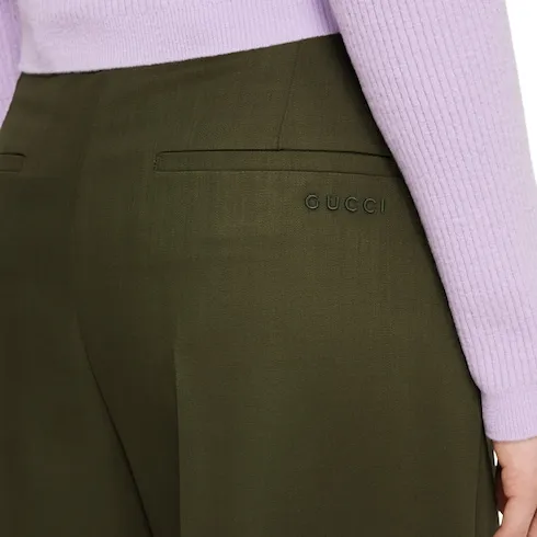 Wool Mohair Pants With Logo