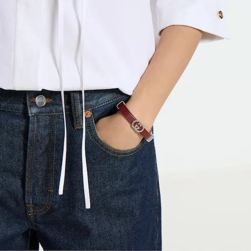 Gucci Interlocking Leather Bracelet