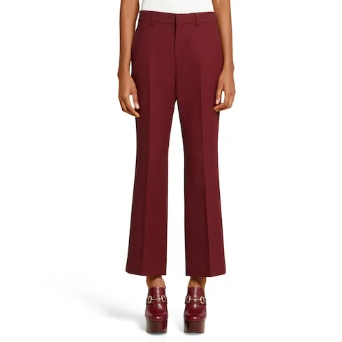 Wool Silk Pants With Embroidery