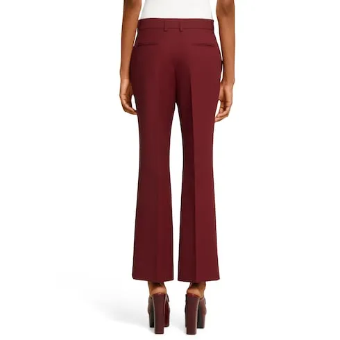 Wool Silk Pants With Embroidery