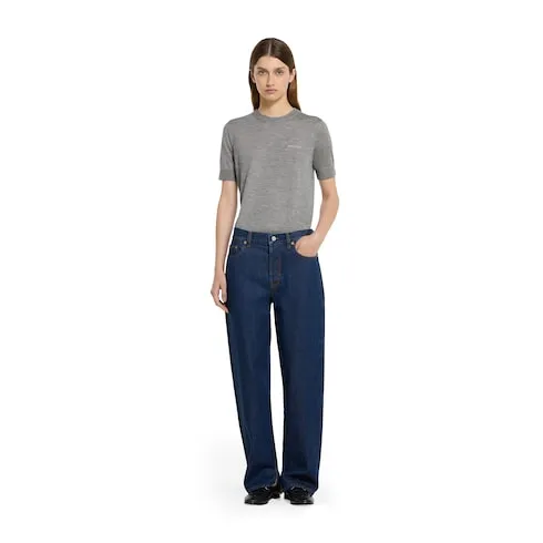 Cashmere Silk Top With Intarsia