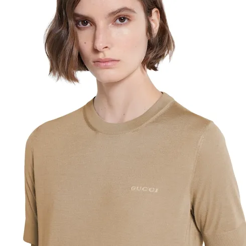 Cashmere And Silk Top With Intarsia