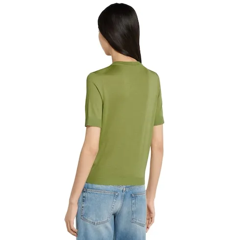 Cashmere And Silk Top With Intarsia