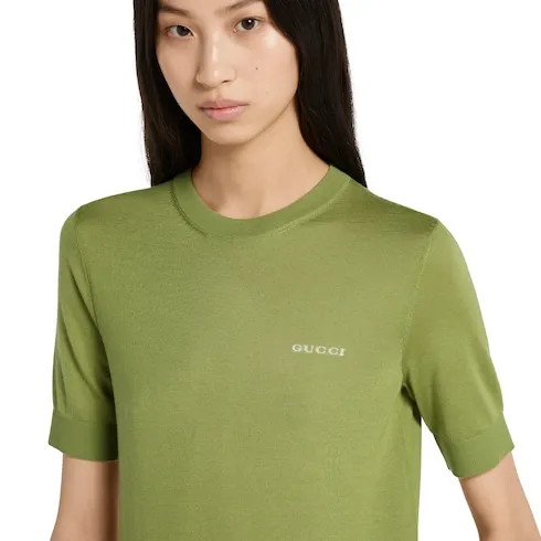 Cashmere And Silk Top With Intarsia