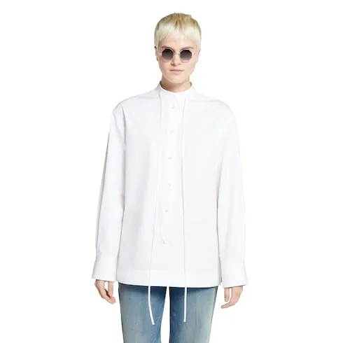Cotton Poplin Shirt With Embroidery