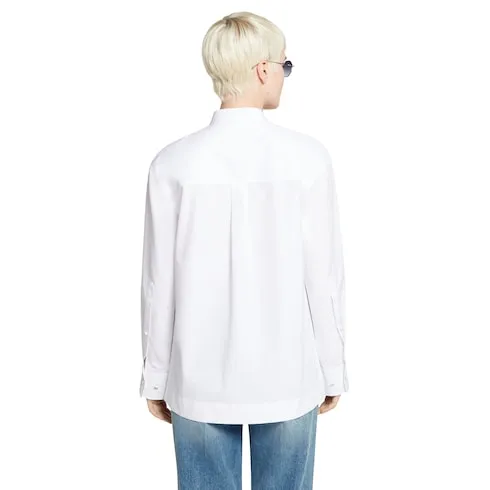 Cotton Poplin Shirt With Embroidery