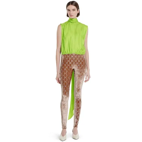 Self-Tie Neck Bow Viscose Twill Top