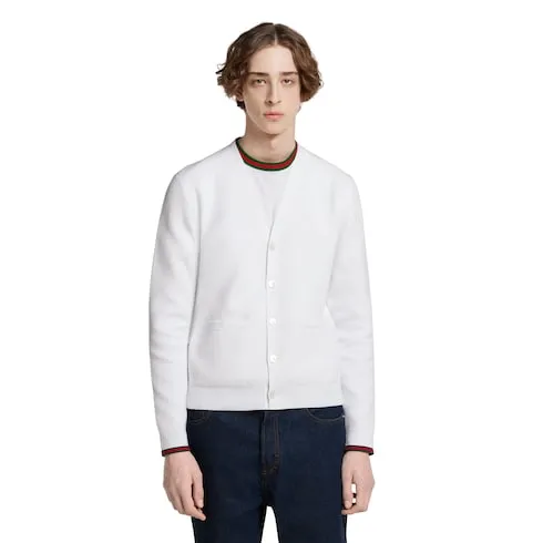 Cotton Piquet Knit Cardigan