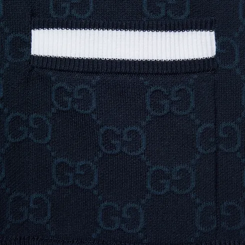 Gg Fine Cotton Jacquard Cardigan