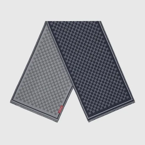 Gg Wool Jacquard Scarf