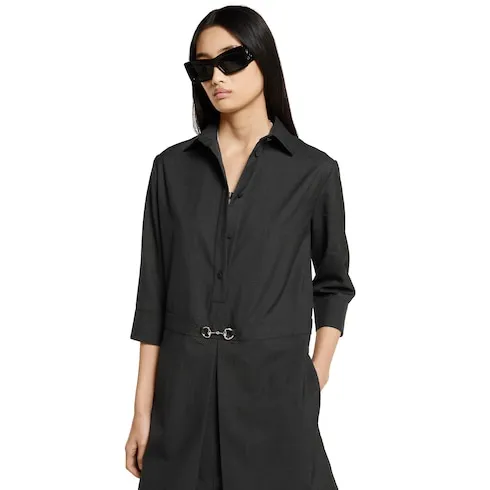 Wool Dress With Horsebit